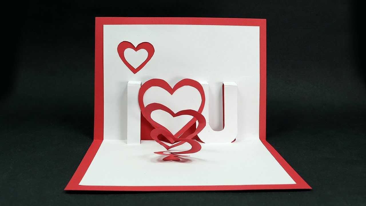 Handmade Valentine's Day Card – Diy 'i Love You' Pop Up Heart Love Card  Tutorial With I Love You Pop Up Card Template