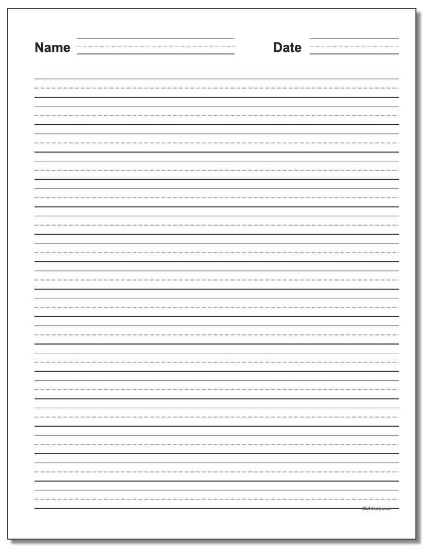 Handwriting Paper In Ruled Paper Template Word