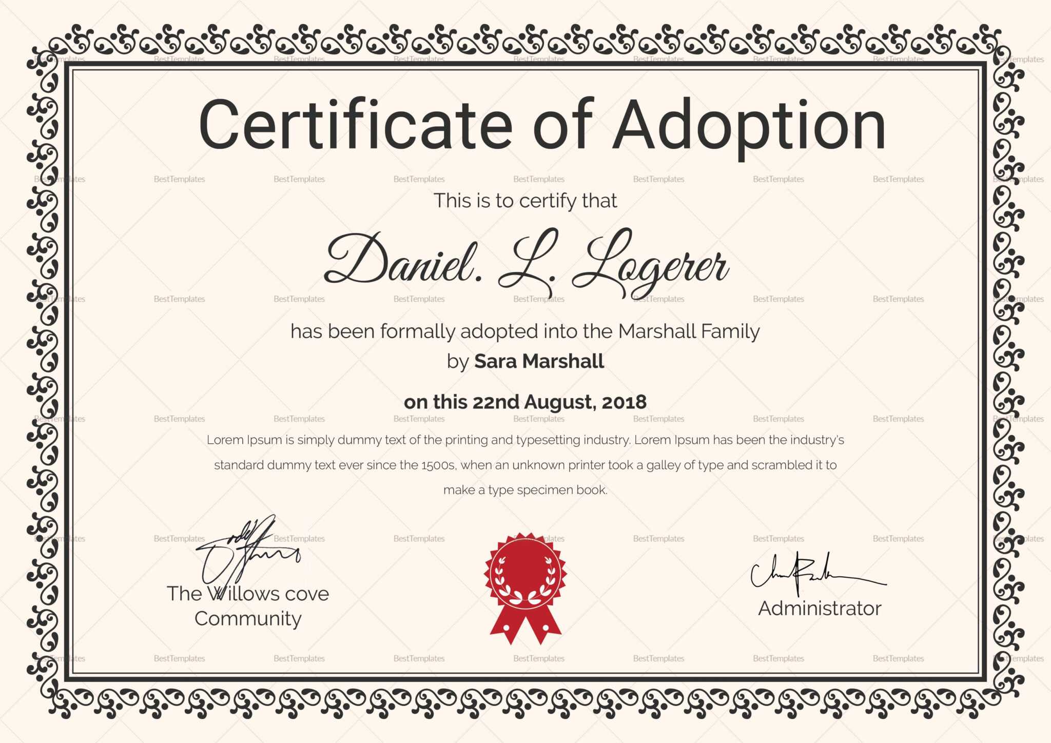 What Does A Full Adoption Certificate Look Like