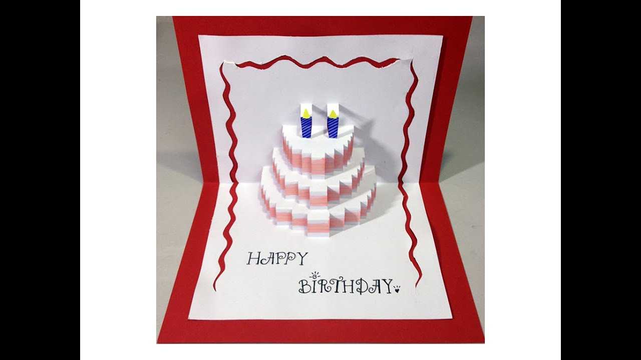 Happy Birthday Cake - Pop Up Card Tutorial With Happy Birthday Pop Up Card Free Template