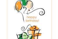 Happy Birthday Card (With Balloons, Quarter-Fold) with regard to Quarter Fold Birthday Card Template