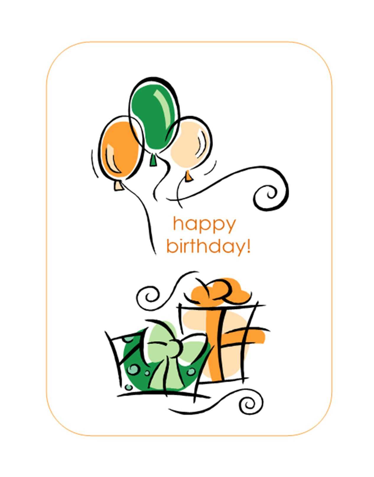 Happy Birthday Card (With Balloons, Quarter Fold) With Regard To Quarter Fold Birthday Card Template