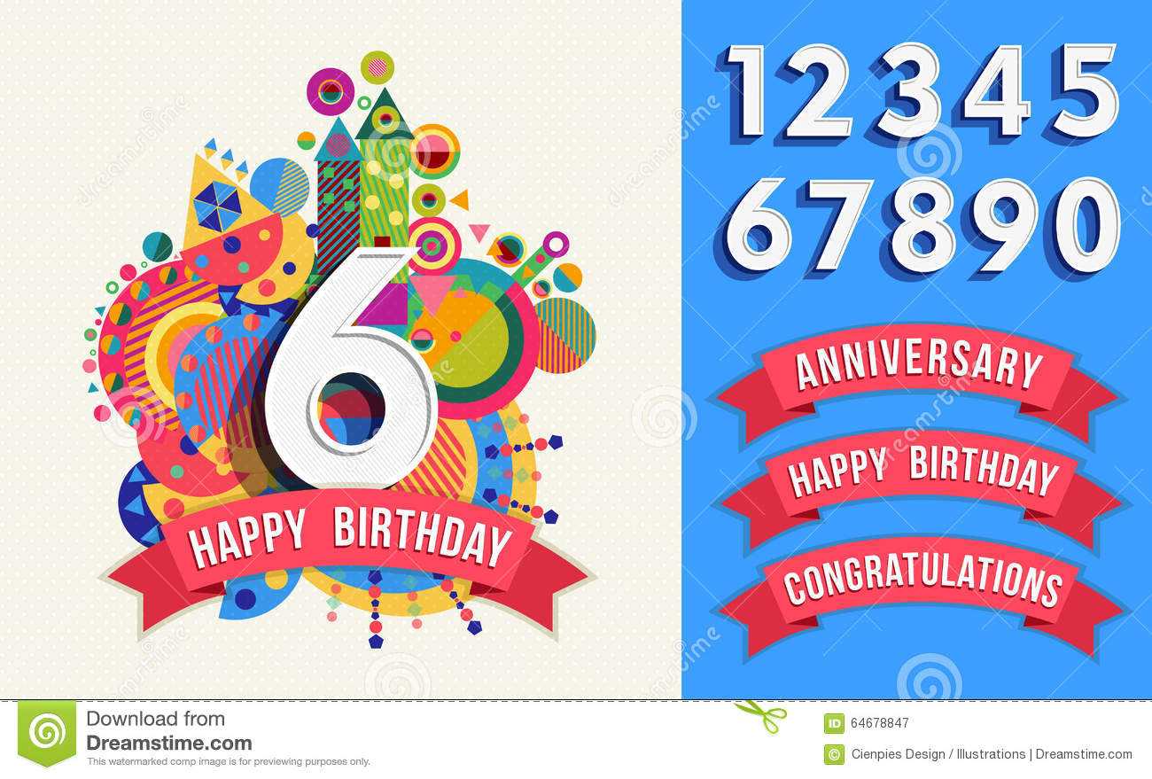 Happy Birthday Template Powerpoint Greeting Card Number Set In Greeting Card Template Powerpoint