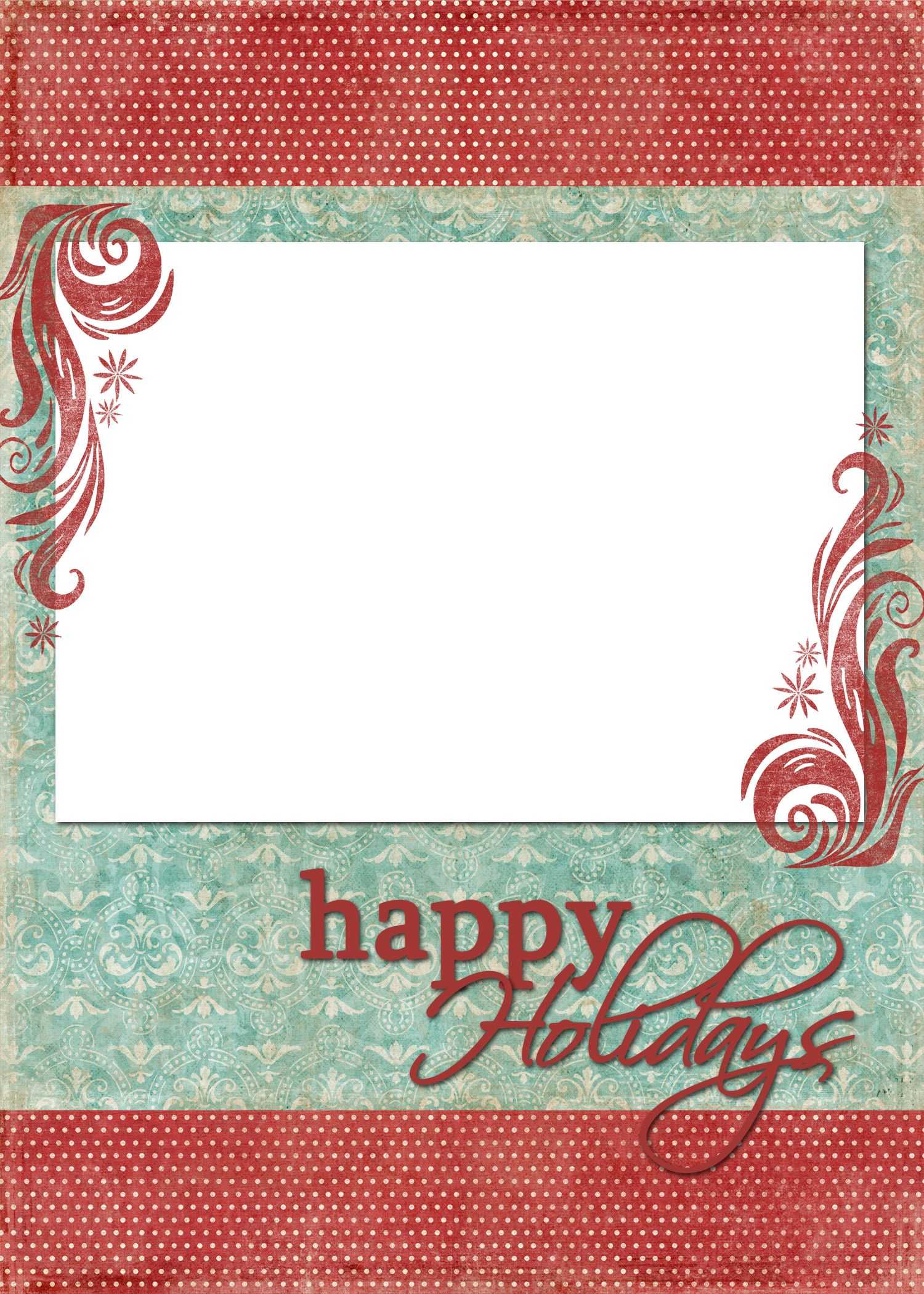Happy Holidays Blue Red | Freebies :) | Christmas Card Within Happy Holidays Card Template