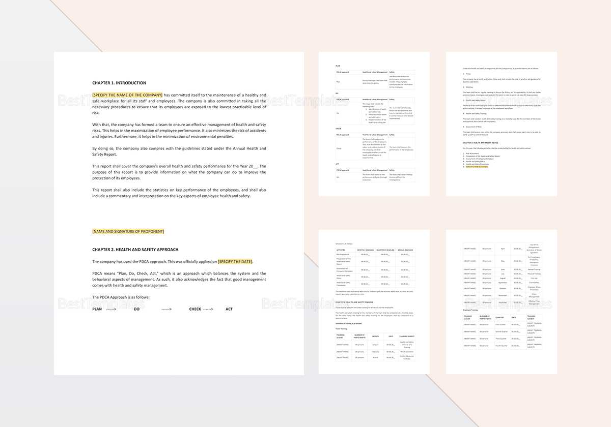 Health And Safety Annual Report Template For Annual Health And Safety Report Template