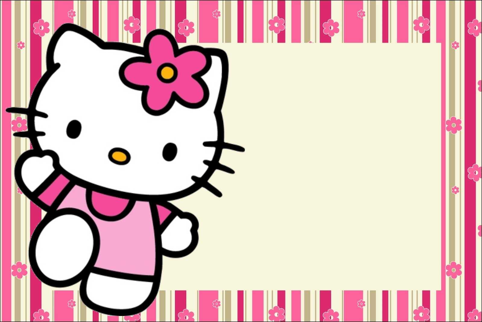 Hello Kitty With Flowers: Free Printable Invitations. – Oh Inside Hello Kitty Birthday Banner Template Free