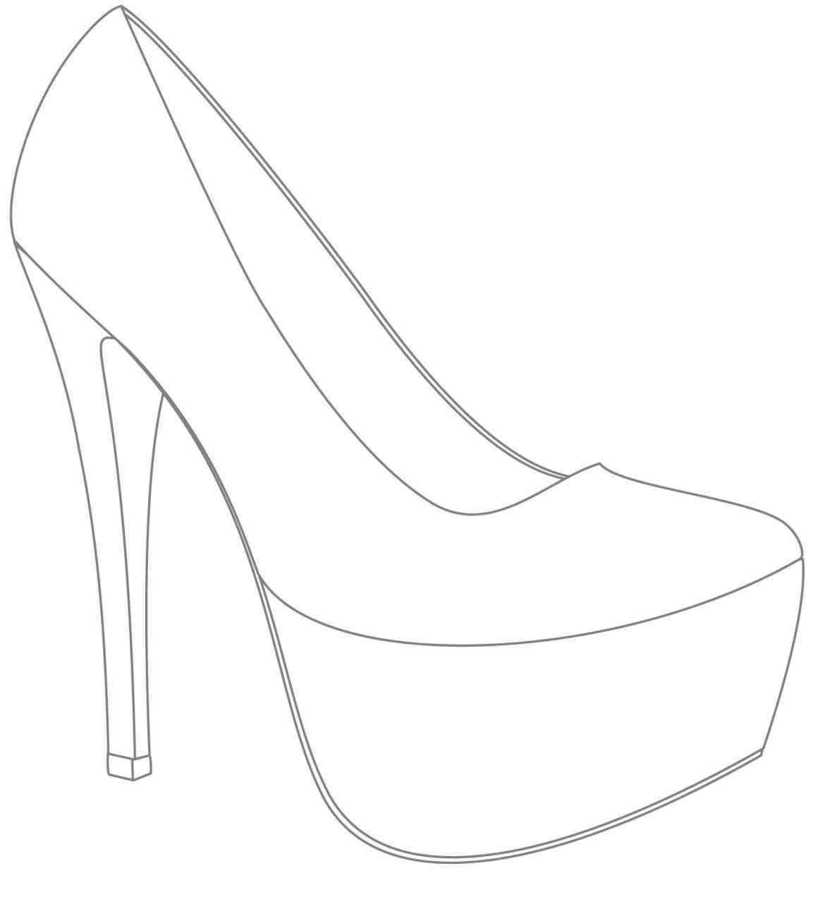 High Heel Drawing Template At Paintingvalley | Explore Intended For High Heel Shoe Template For Card