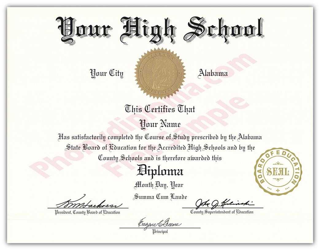 High School Fake Diplomas, Fake High School Degrees And In Fake Diploma Certificate Template