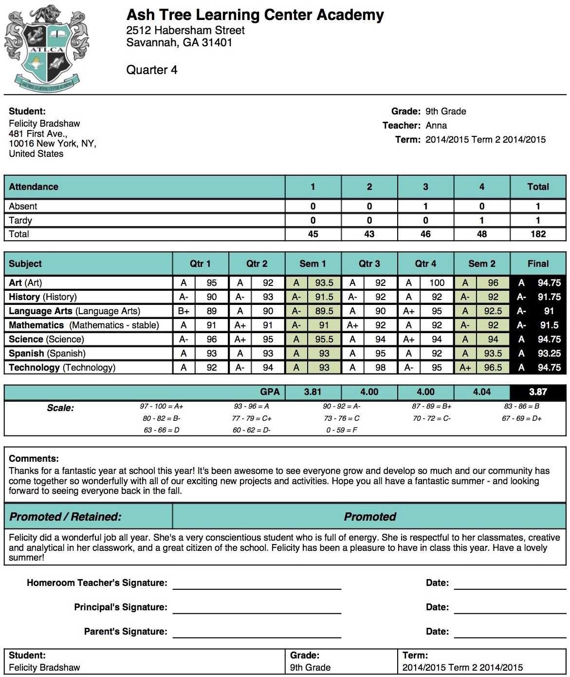 High School Report Card Template – Free Report Card Template Regarding Middle School Report Card Template