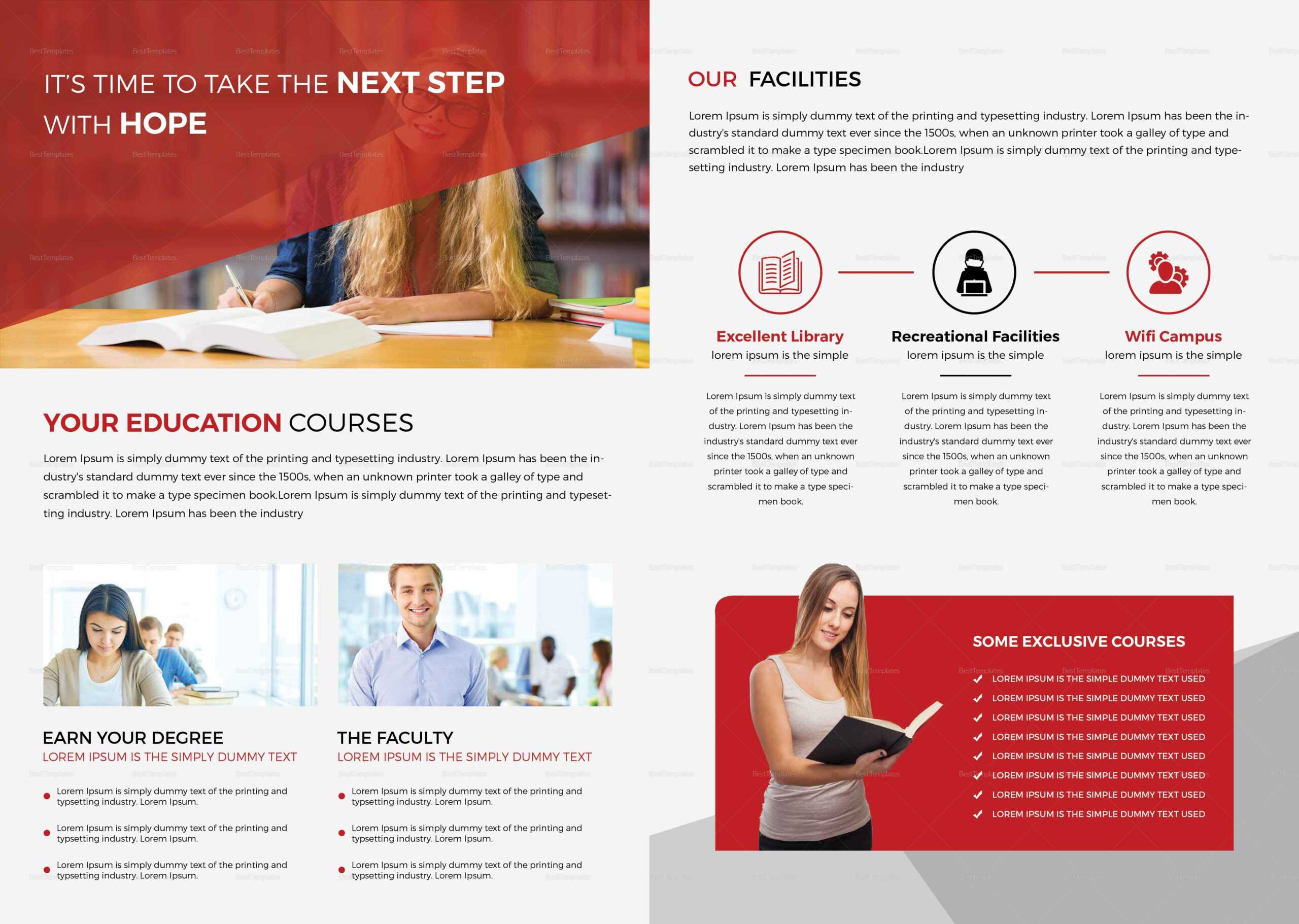 Higher Educational Brochure Template In Brochure Design Templates For Education