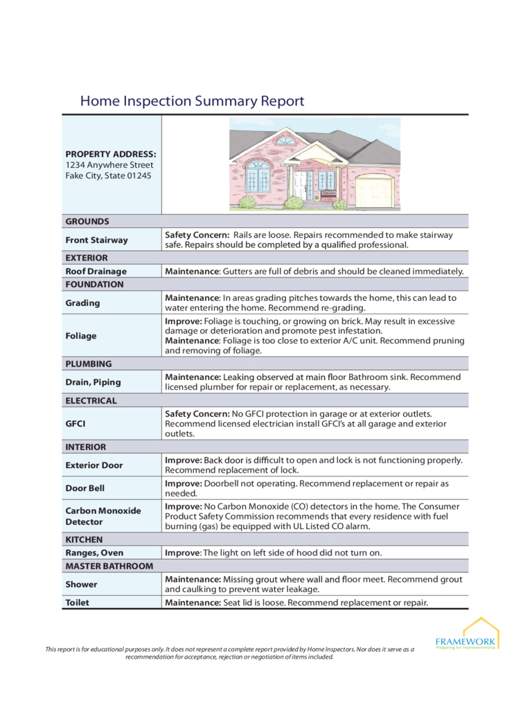 Home Inspection Report – 3 Free Templates In Pdf, Word Regarding Home Inspection Report Template Pdf