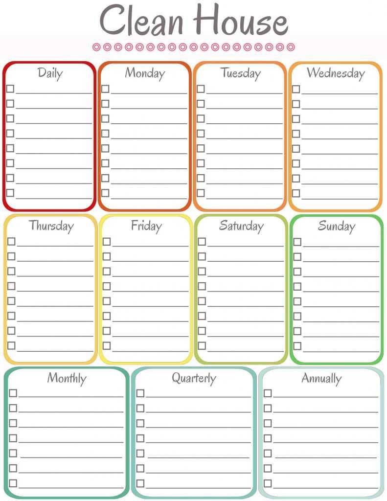 Home Management Binder – Cleaning Schedule | Cleaning Intended For Blank Cleaning Schedule Template