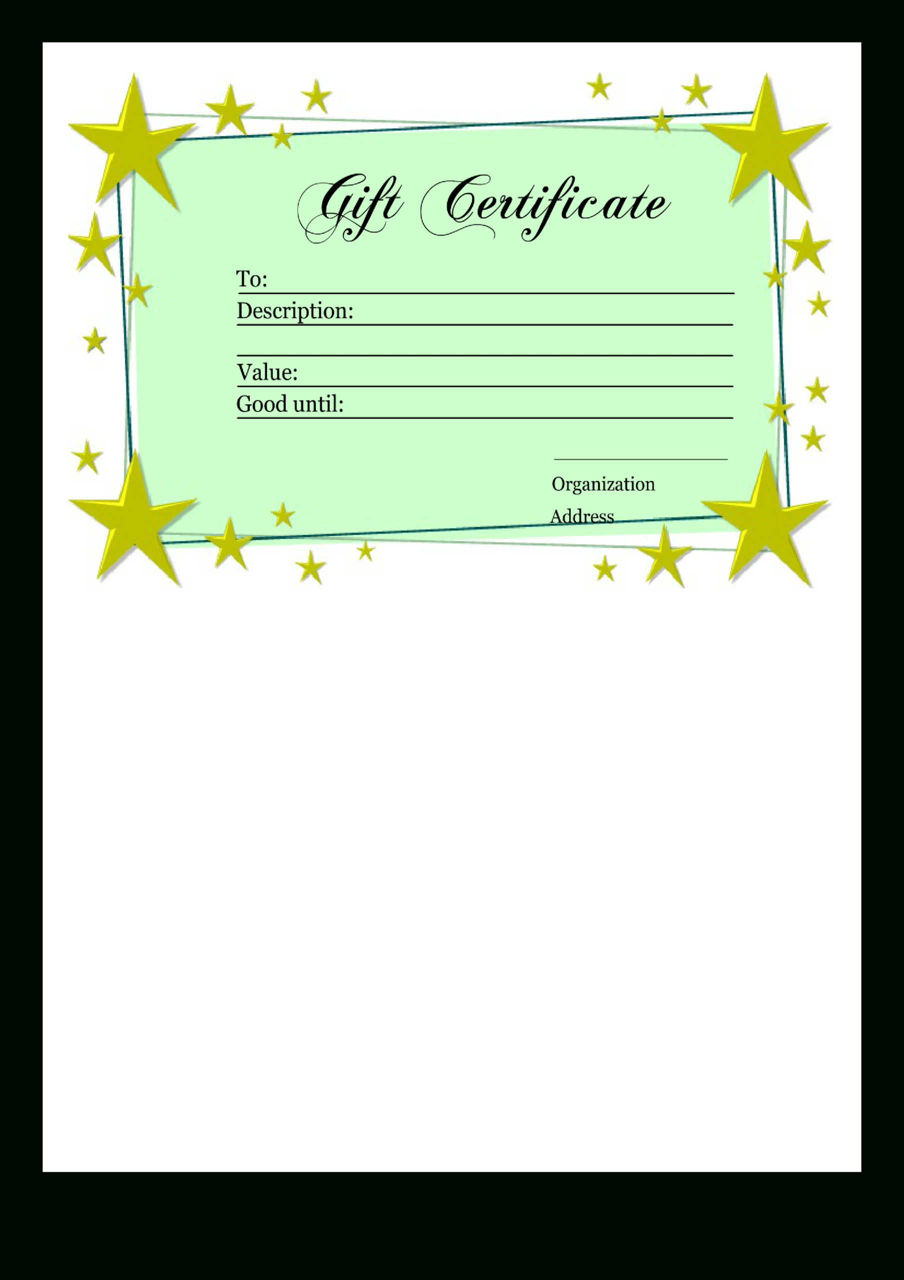 Homemade Gift Certificate Template | Templates At Inside Homemade Gift Certificate Template