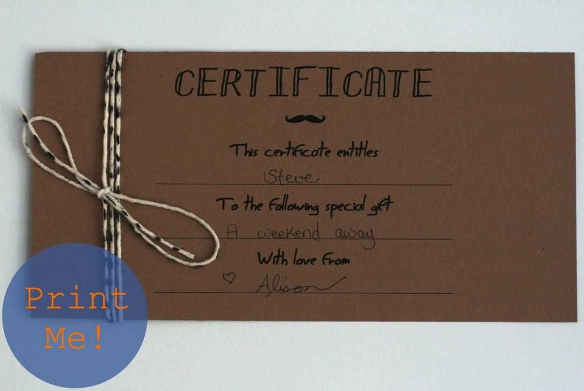 Homemade Gift Certificates | Naredi Sama | Pinterest | Free Inside Homemade Gift Certificate Template