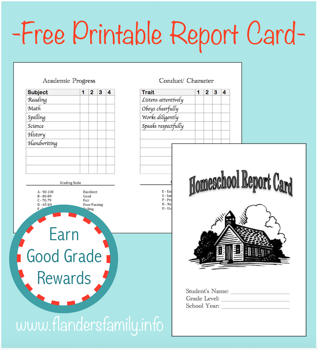 Homeschool Report Cards – Flanders Family Homelife In Homeschool Report Card Template Middle School