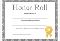 How To Craft A Professional-Looking Honor Roll Certificate intended for Honor Roll Certificate Template