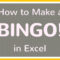 How To Create A Bingo Board Using Excel / Make Bingo Game In Excel Tutorial Pertaining To Blank Bingo Card Template Microsoft Word
