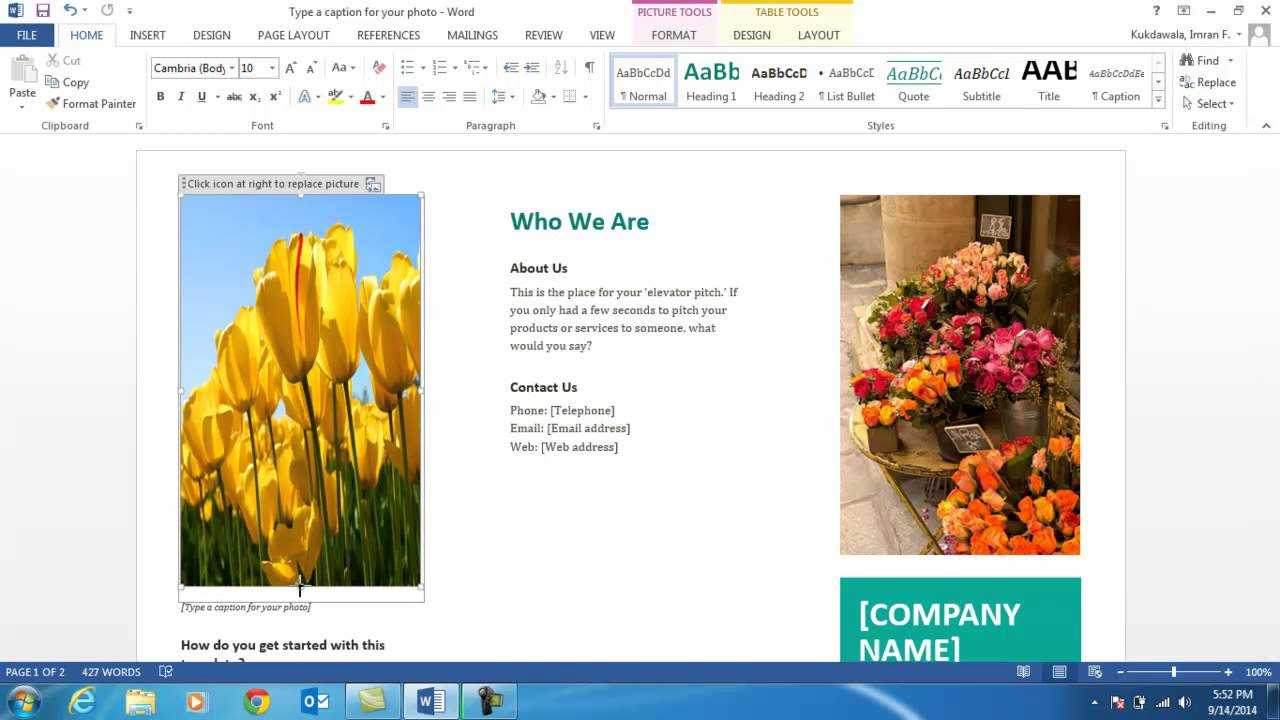 how to create a brochure in word 2010 without template