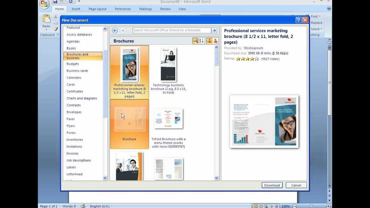 How To Create A Brochure With Microsoft Word 2007 For Booklet Template Microsoft Word 2007