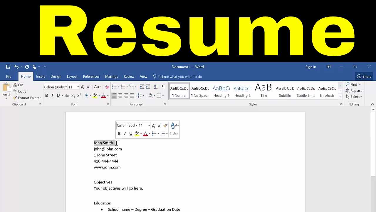 How To Create A Resume In Microsoft Word Tutorial For How To Create A Cv Template In Word