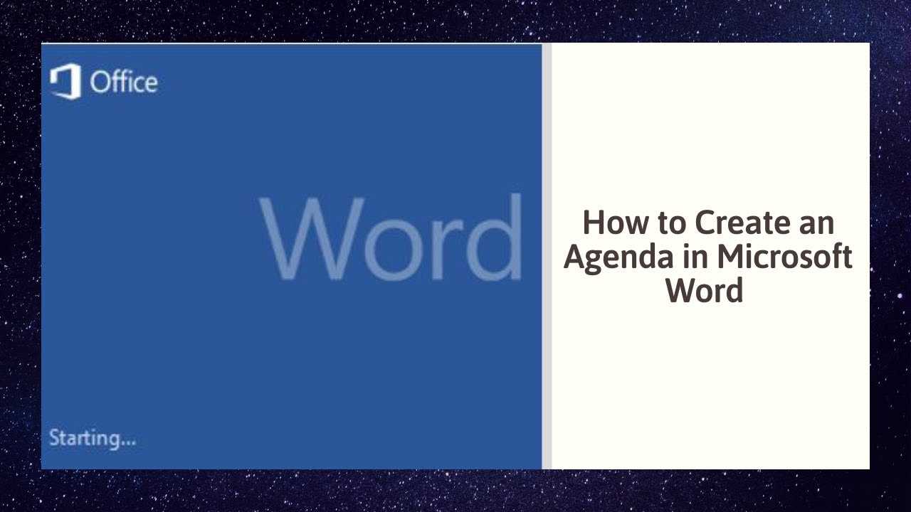 How To Create An Agenda In Microsoft Word For Agenda Template Word 2010