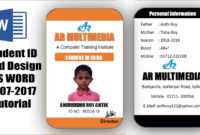 How To Create Professional Student Id Card In Ms Word 2013|Two Part Id Card  Design Microsoft Word inside Employee Card Template Word
