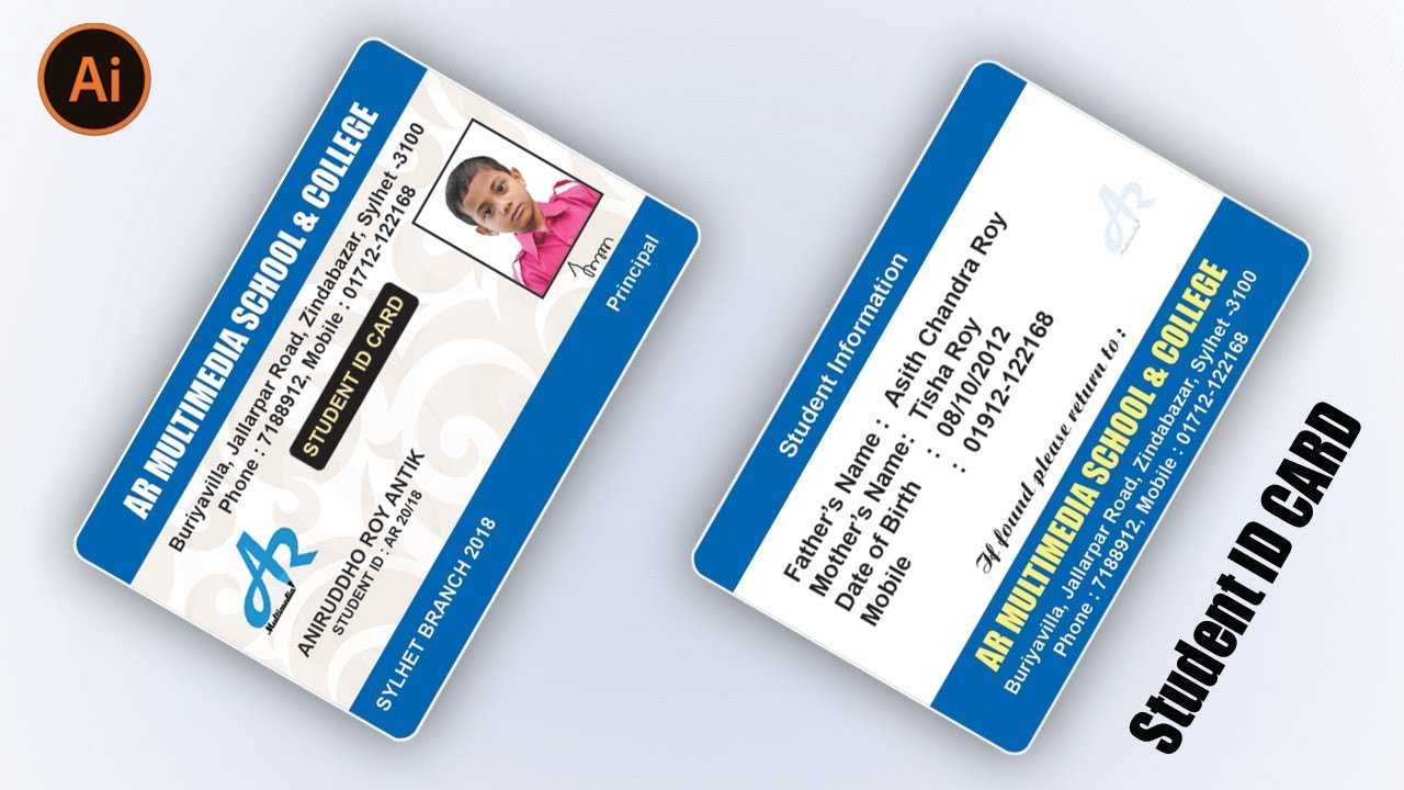 How To Create Student Id Card Design In Illustrator Cc 2018|School Id Card  Design In Illustrator Cc For Id Card Template Ai