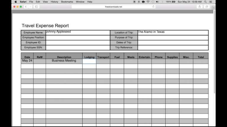 Expense Report Template Excel 2010