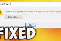 How To Fix Word Cannot Open The Document User Does Not Have Access  Privileges Error (Easy Solution) inside Word Cannot Open This Document Template