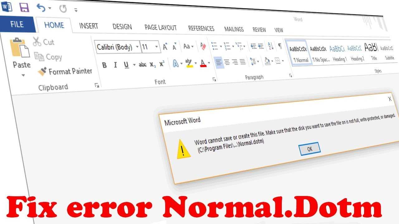How To Fix Word Error Normal.dot "word Cannot Save Or Create This File" Pertaining To Word Cannot Open This Document Template