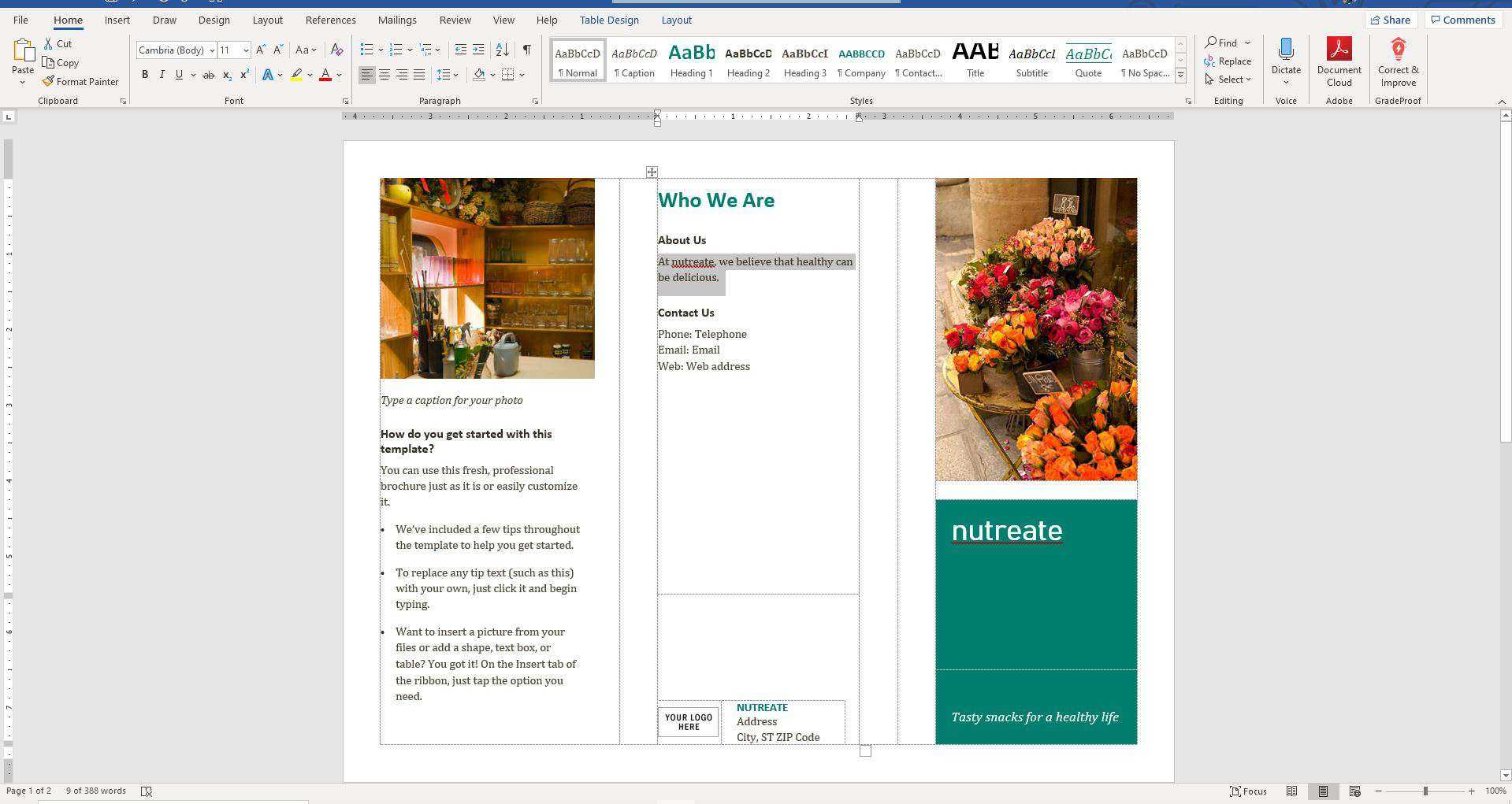 How To Make A Brochure On Microsoft Word For Office Word Brochure Template
