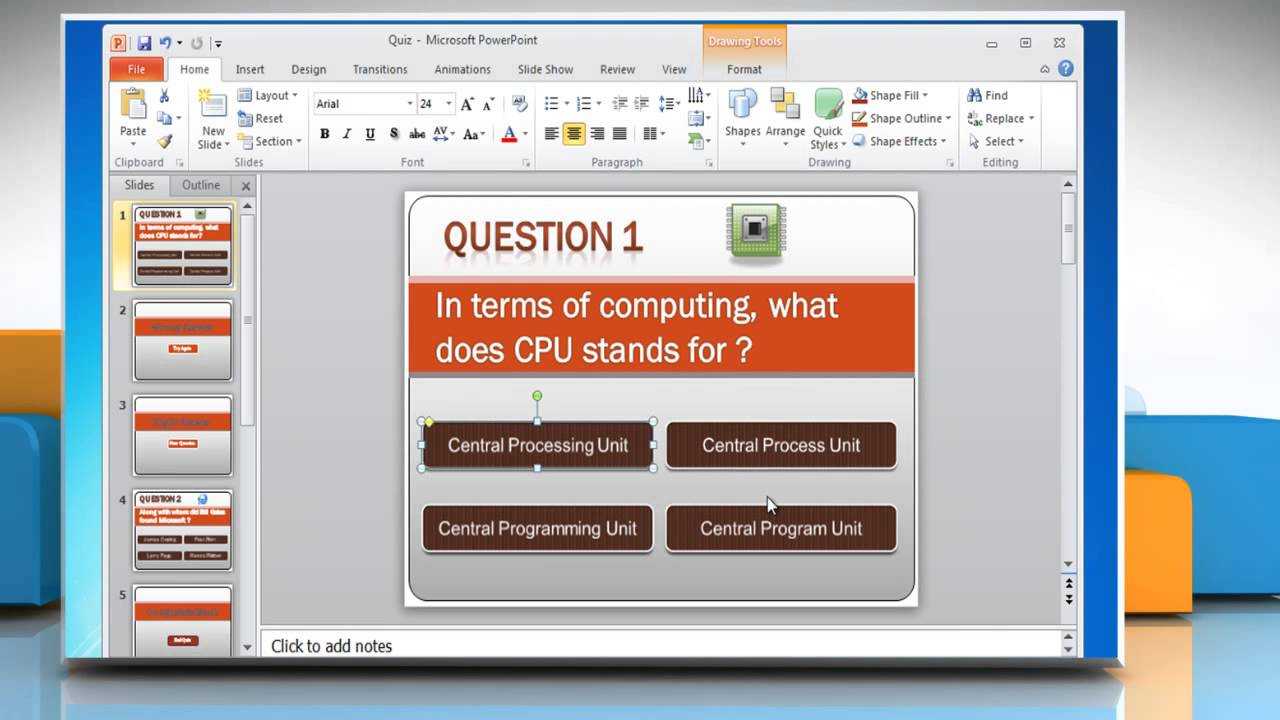How To Make A Quiz On Powerpoint 2010 For Trivia Powerpoint Template