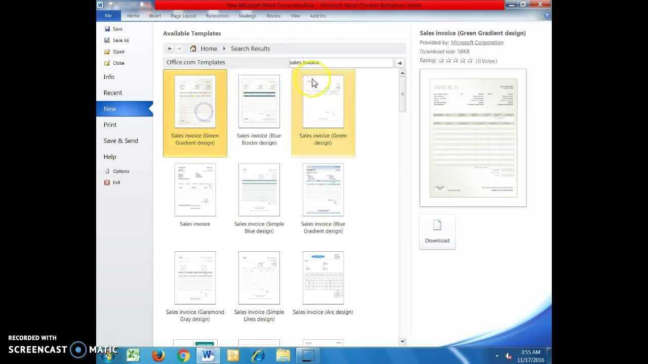 How To Make A Sales Invoice With Ms Word 2010 – Youtube Inside Invoice Template Word 2010