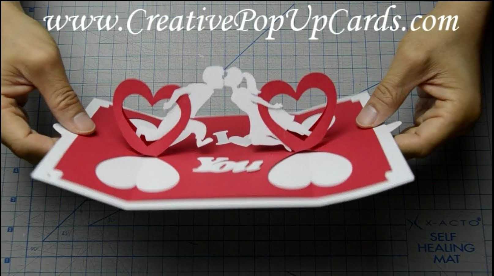 How To Make A Valentines Day Pop Up Card: Twisting Hearts With Twisting Hearts Pop Up Card Template