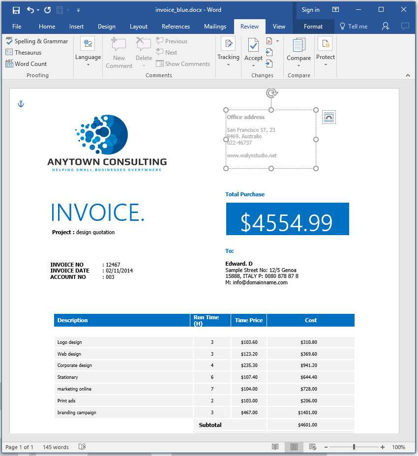 How To Make An Invoice In Word: From A Professional Template Throughout Invoice Template Word 2010