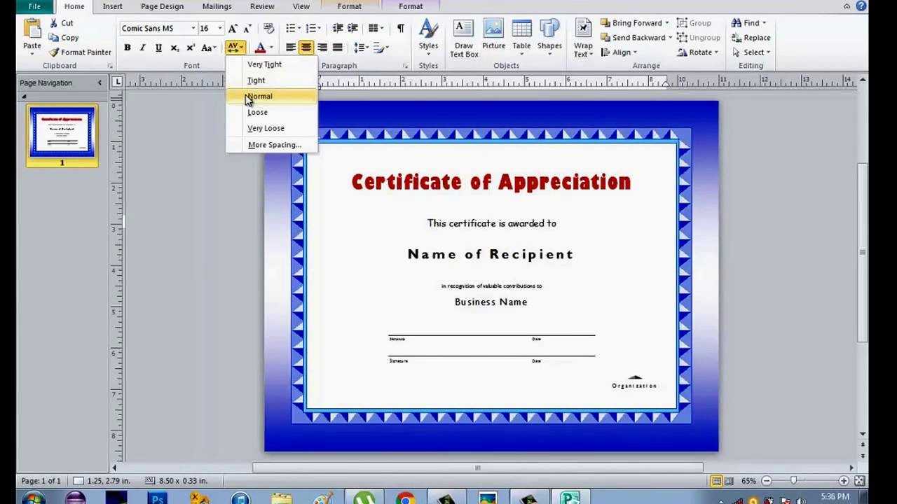 How To Make Certificate Using Microsoft Publisher Inside Word 2013 Certificate Template