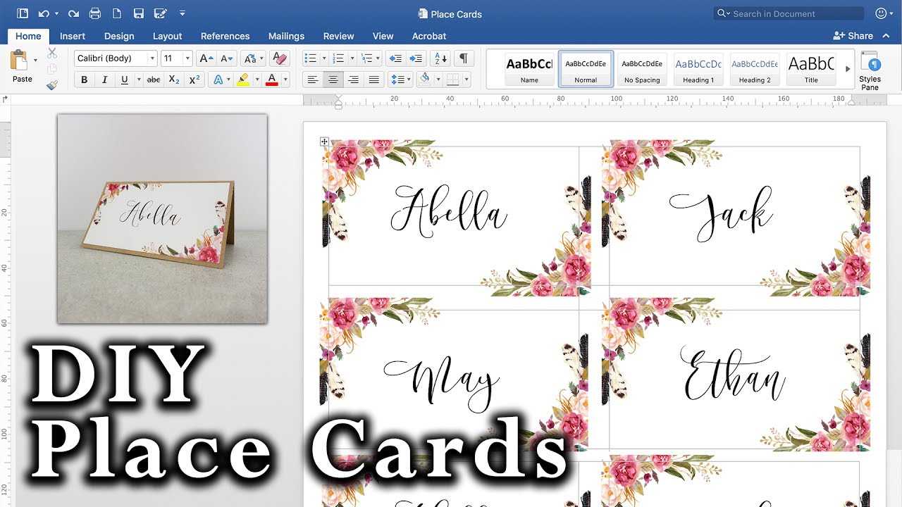 How To Make Diy Place Cards With Mail Merge In Ms Word And Adobe Illustrator In Place Card Size Template