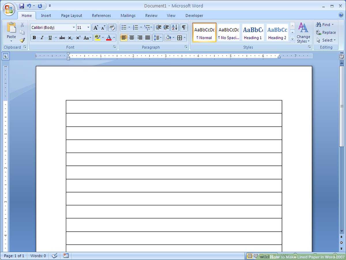 How To Make Lined Paper In Word 2007: 4 Steps (With Pictures) Throughout Notebook Paper Template For Word