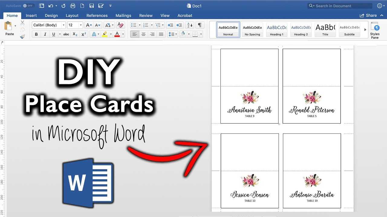 How To Make Place Cards In Microsoft Word | Diy Table Cards With Template Pertaining To Table Reservation Card Template