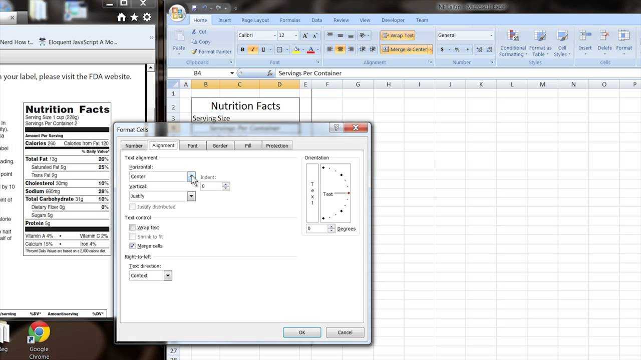 How To Make Your Own Excel Template For Nutrition Facts : Computer Tips Inside Food Label Template Word