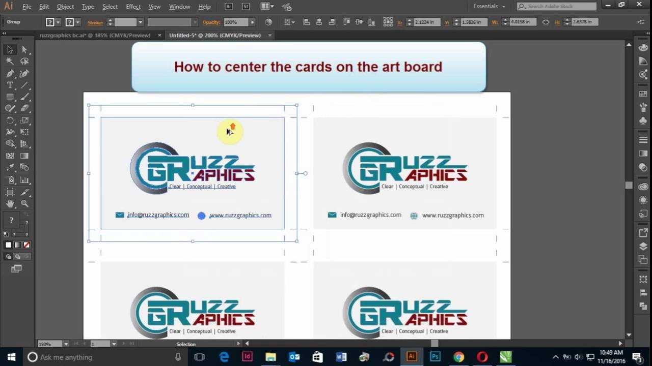 How To Print Double Sided Business Card In Adobe Illustrator Regarding Double Sided Business Card Template Illustrator