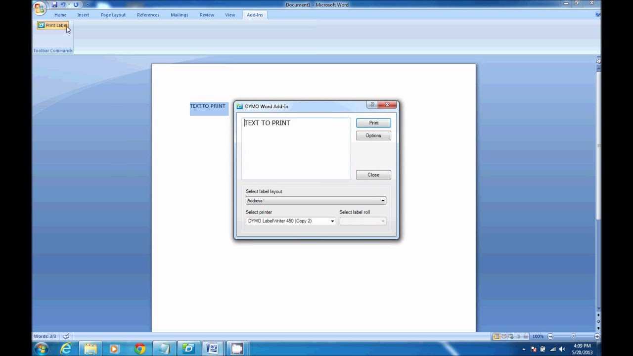 How To Print From Dymo Label Software In Microsoft Word With Regard To Dymo Label Templates For Word