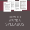 How To Write A Syllabus | Cult Of Pedagogy Regarding Blank Syllabus Template