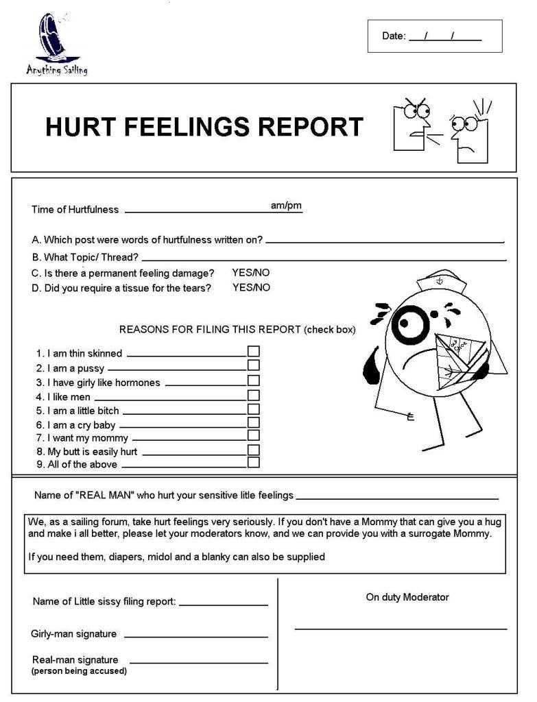 Hurt Feelings Report Template