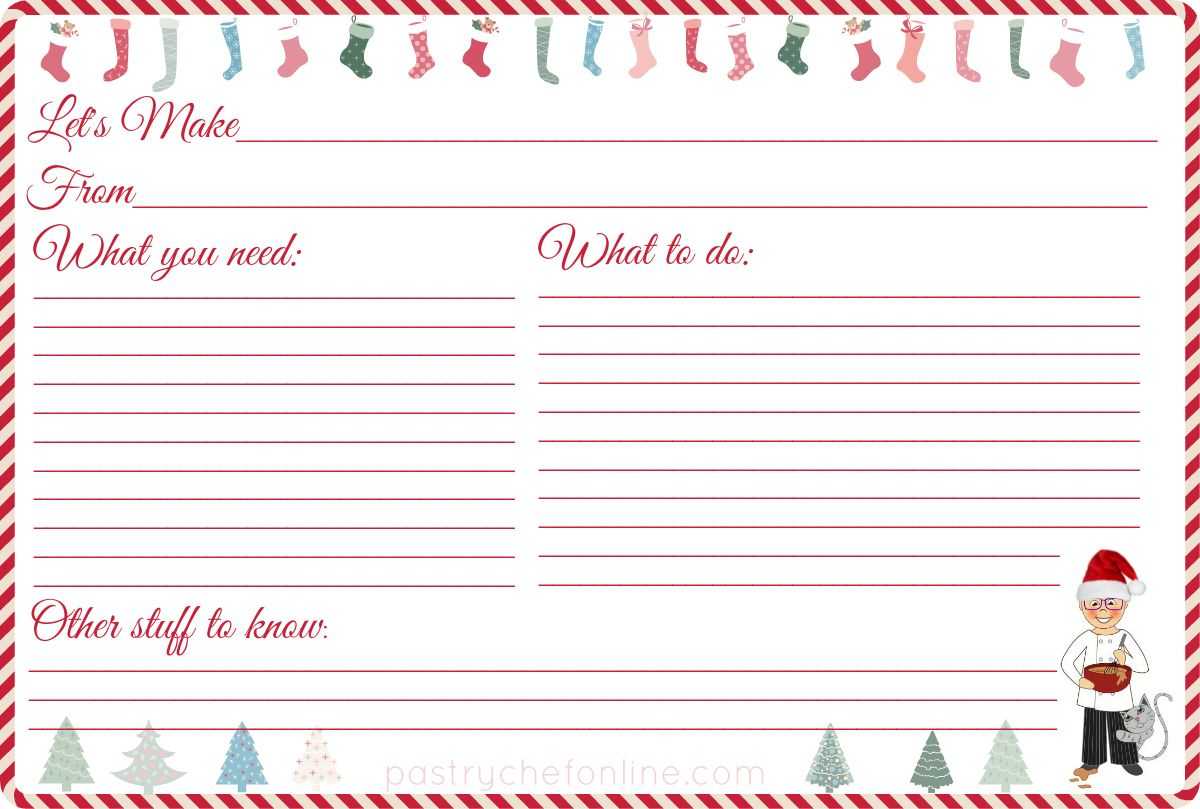 I Made These Free Printable Christmas Recipe Cards For You For Cookie Exchange Recipe Card Template