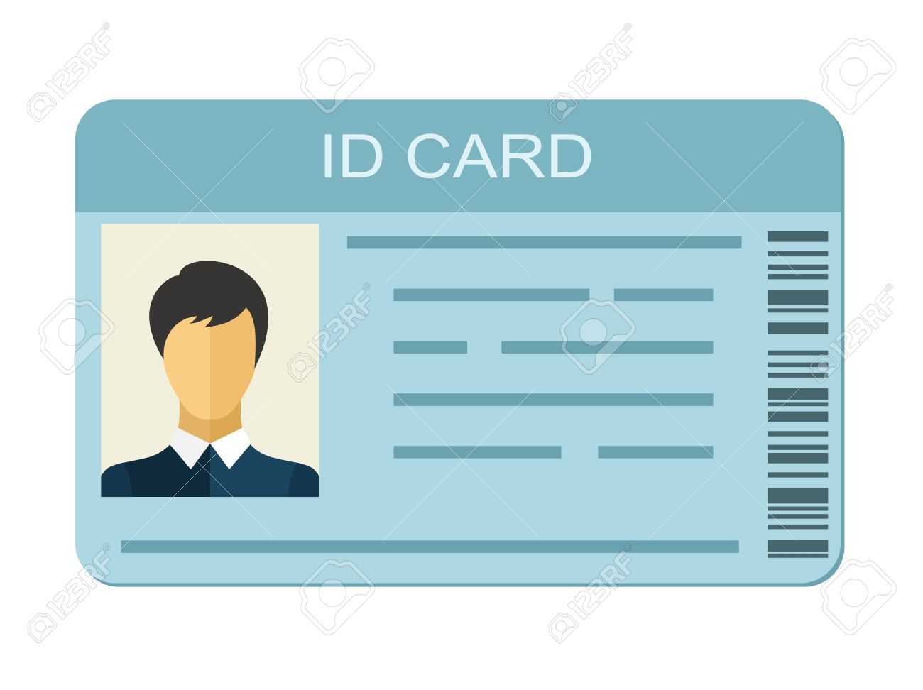 Id Card Isolated On White Background. Identification Card Icon With Regard To Personal Identification Card Template