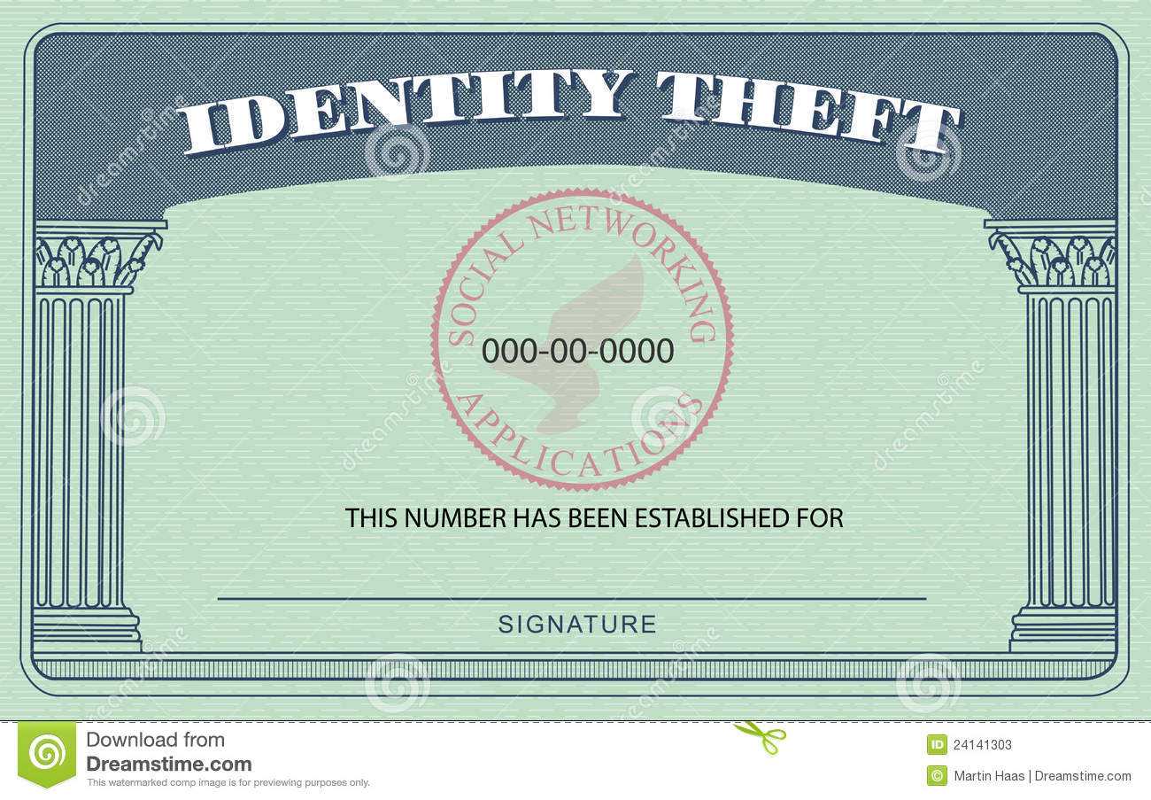 Identity Theft Card Stock Illustration. Illustration Of For Social Security Card Template Download