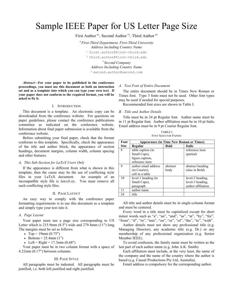 Ieee Paper Word Template In Us Letter Page Size (V3) Regarding Ieee Template Word 2007