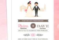 Illustrated Couple In Front Of Church Wedding Invitation for Church Wedding Invitation Card Template