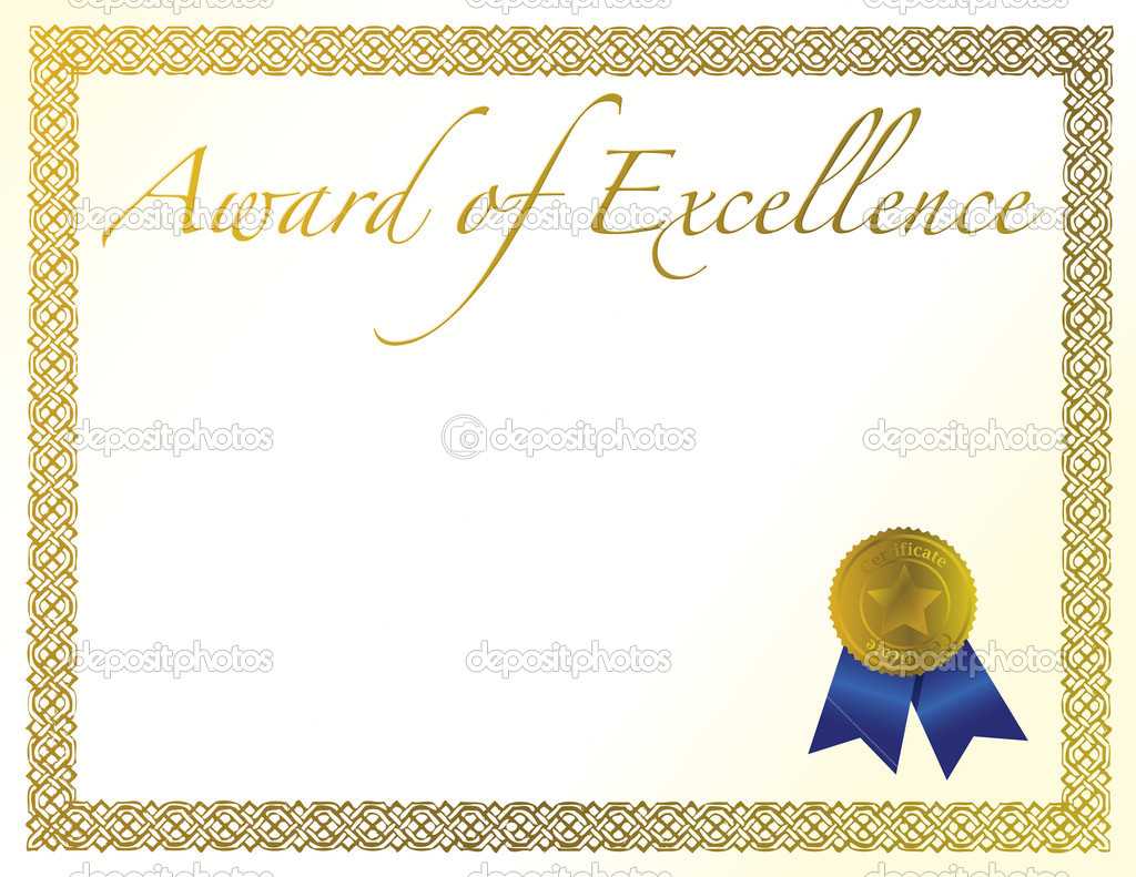 Illustration Of A Certificate. Award Of Excellence With Inside Award Of Excellence Certificate Template